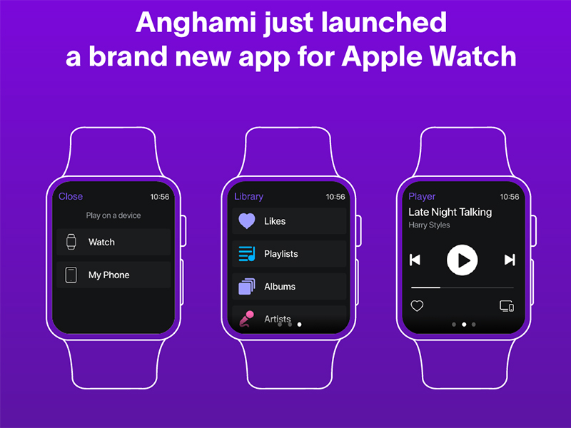 أنغامي تُحَدّث تطبيقها لساعات Apple Watch بحيث بات من الممكن التحكم بالموسيقى من دون الحاجة إلى الهواتف